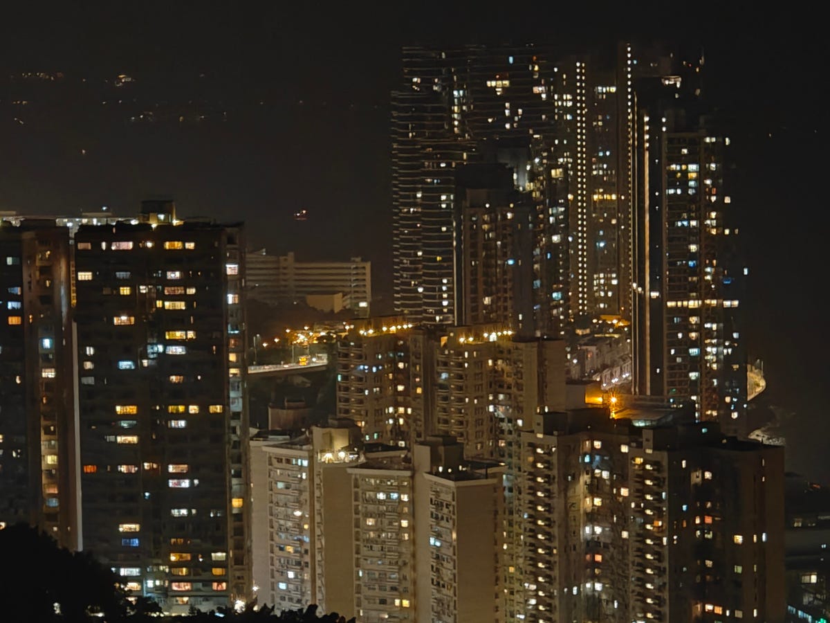 buildings in hong kong at night