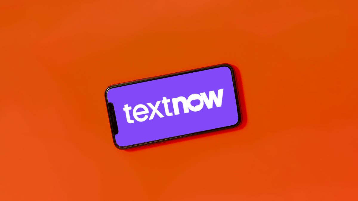 Textnow logo on a phone